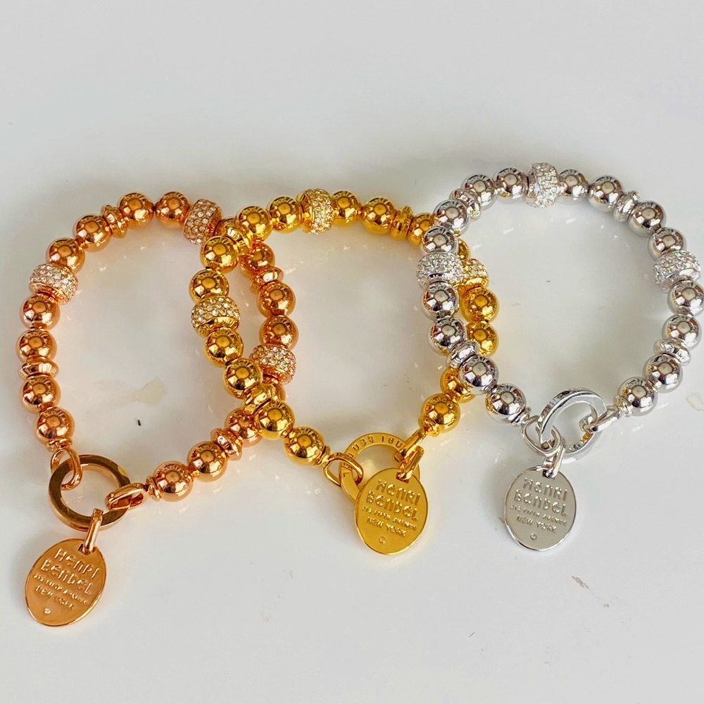 New Henri Bendel Beaded Influencer Bracelet with CZ Pave Crystals